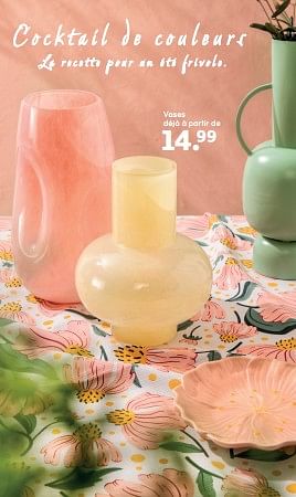 Promotions Vases - Produit maison - Leen Bakker - Valide de 26/02/2024 à 01/09/2024 chez Leen Bakker
