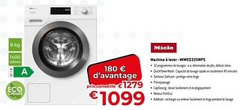 Promoties Miele machine à laver - miwed335wps - Miele - Geldig van 26/02/2024 tot 31/03/2024 bij Exellent