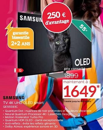 Promotions Samsung tv 4k uhd oled smart qe55s93c - Samsung - Valide de 26/02/2024 à 31/03/2024 chez Selexion