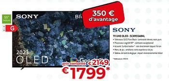 Promotions Sony tv uhd oled - scxr55a84l - Sony - Valide de 26/02/2024 à 31/03/2024 chez Exellent
