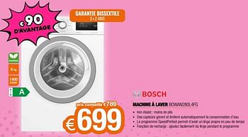 Promoties Bosch machine à laver bowan280l4fg - Bosch - Geldig van 26/02/2024 tot 31/03/2024 bij Expert