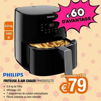 Promoties Philips friteuse à air chaud phhd925270 - Philips - Geldig van 26/02/2024 tot 31/03/2024 bij Expert