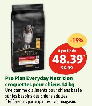 Promotions Pro plan everyday nutrition croquettes pour chiens - Purina - Valide de 06/03/2024 à 11/03/2024 chez Maxi Zoo