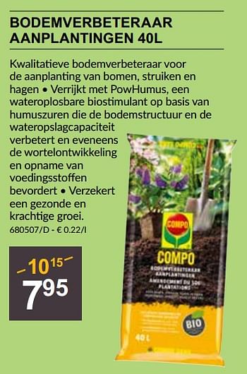 Promoties Bodemverbeteraar aanplantingen - Compo - Geldig van 29/02/2024 tot 18/03/2024 bij HandyHome