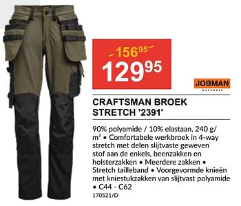 Promoties Craftsman broek stretch 2391 - JOBMAN - Geldig van 29/02/2024 tot 18/03/2024 bij HandyHome