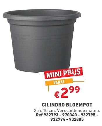 Promoties Cilindro bloempot - Huismerk - Trafic  - Geldig van 28/02/2024 tot 04/03/2024 bij Trafic