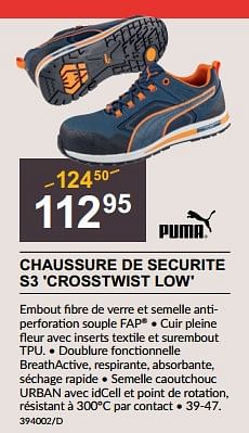 Promotions Chaussure de securite s3 crosstwist low - Puma - Valide de 29/02/2024 à 18/03/2024 chez HandyHome