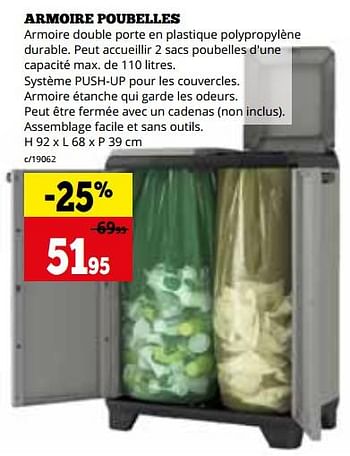 Promotions Armoire poubelles - Produit maison - Dema - Valide de 04/03/2024 à 31/03/2024 chez Dema