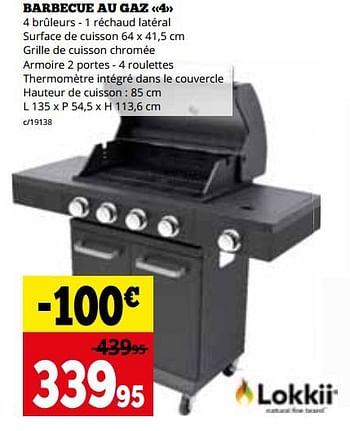Promoties Barbecue au gaz 4 - Lokkii - Geldig van 04/03/2024 tot 31/03/2024 bij Dema