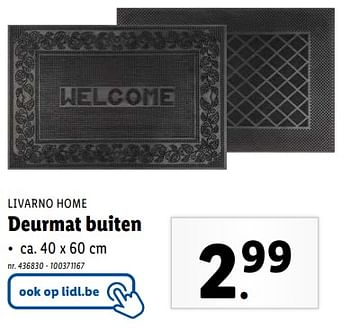 Promoties Deurmat buiten - Livarno - Geldig van 06/03/2024 tot 12/03/2024 bij Lidl