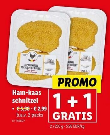 Promoties Ham-kaas schnitzel - Huismerk - Lidl - Geldig van 06/03/2024 tot 12/03/2024 bij Lidl