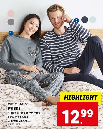 Promoties Pyjama - Esmara - Geldig van 06/03/2024 tot 12/03/2024 bij Lidl