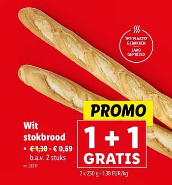 Promoties Wit stokbrood - Huismerk - Lidl - Geldig van 06/03/2024 tot 12/03/2024 bij Lidl