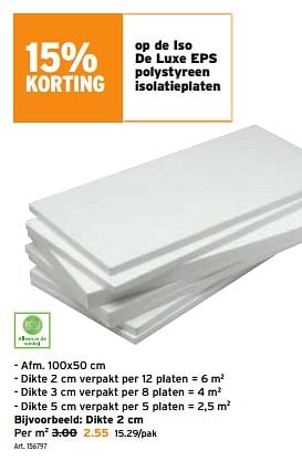 Promoties Iso de luxe eps polystyreen isolatieplaten - Huismerk - Gamma - Geldig van 28/02/2024 tot 05/03/2024 bij Gamma