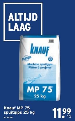 Promoties Knauf mp 75 spuitgips - Knauf - Geldig van 28/02/2024 tot 05/03/2024 bij Gamma