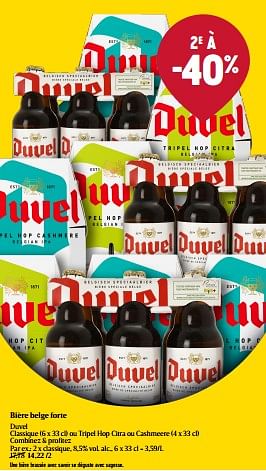 Promotions Bière belge forte duvel classique - Duvel - Valide de 29/02/2024 à 06/03/2024 chez Delhaize