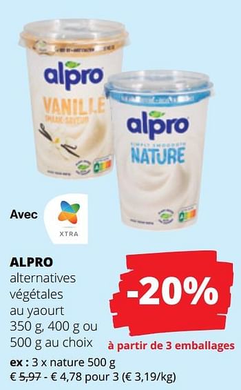 Promoties Alpro alternatives végétales au yaourt nature - Alpro - Geldig van 29/02/2024 tot 13/03/2024 bij Spar (Colruytgroup)