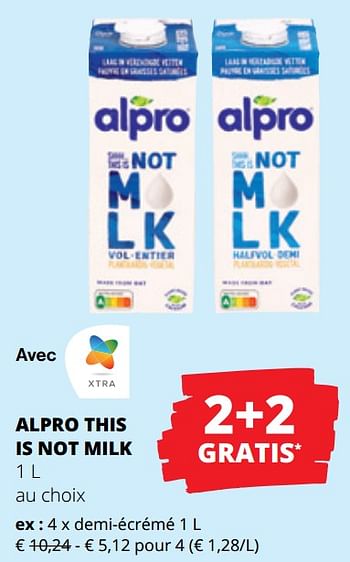 Promoties Alpro this is not milk demi-écrémé - Alpro - Geldig van 29/02/2024 tot 13/03/2024 bij Spar (Colruytgroup)