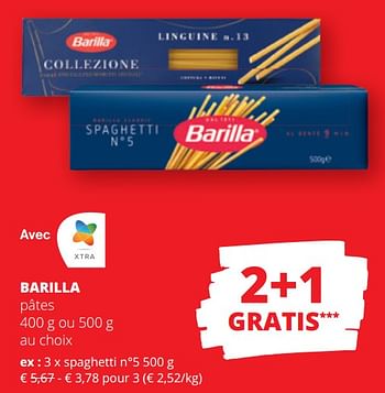 Promotions Barilla spaghetti n°5 - Barilla - Valide de 29/02/2024 à 13/03/2024 chez Spar (Colruytgroup)
