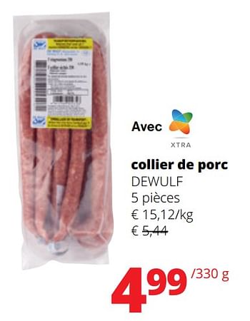 Promotions Collier de porc dewulf - De Wulf - Valide de 29/02/2024 à 13/03/2024 chez Spar (Colruytgroup)