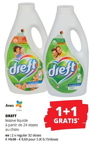 Promotions Dreft lessive liquide regular - Dreft - Valide de 29/02/2024 à 13/03/2024 chez Spar (Colruytgroup)