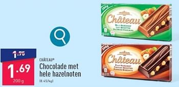 Promoties Chocolade met hele hazelnoten - CHATEAU - Geldig van 04/03/2024 tot 10/03/2024 bij Aldi