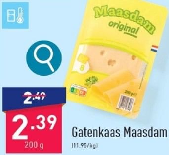 Promoties Gatenkaas maasdam - Huismerk - Aldi - Geldig van 04/03/2024 tot 10/03/2024 bij Aldi
