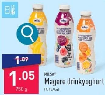 Promoties Magere drinkyoghurt - Milsa - Geldig van 04/03/2024 tot 10/03/2024 bij Aldi