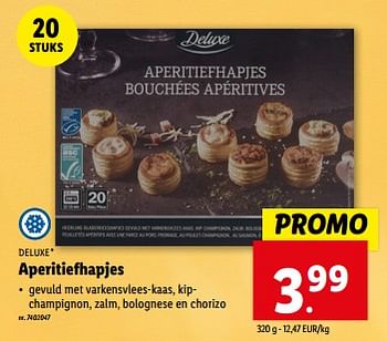 Promoties Aperitiefhapjes - Deluxe - Geldig van 06/03/2024 tot 12/03/2024 bij Lidl