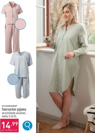 Promoties Seersucker pyjama - UP2Fashion - Geldig van 06/03/2024 tot 10/03/2024 bij Aldi