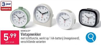 Promoties Vintagewekker - Krontaler - Geldig van 06/03/2024 tot 10/03/2024 bij Aldi