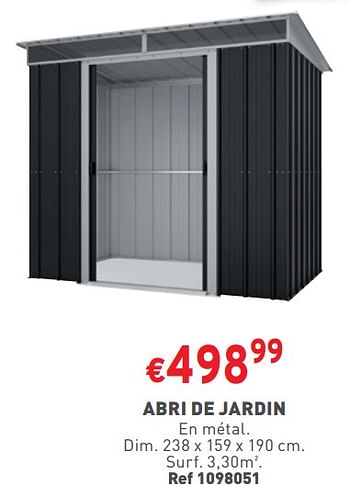 Promotions Abri de jardin - Produit maison - Trafic  - Valide de 28/02/2024 à 04/03/2024 chez Trafic