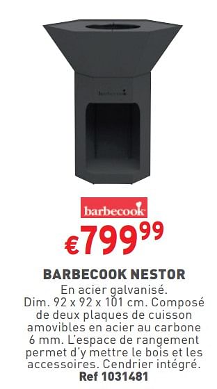 Promotions Barbecook nestor - Barbecook - Valide de 28/02/2024 à 04/03/2024 chez Trafic