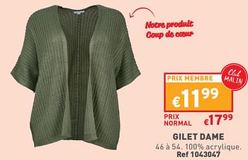 Promotions Gilet dame - Produit maison - Trafic  - Valide de 28/02/2024 à 04/03/2024 chez Trafic