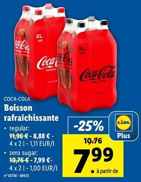 Promotions Boisson rafraîchissante - Coca Cola - Valide de 06/03/2024 à 12/03/2024 chez Lidl