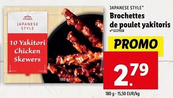 Promoties Brochettes de poulet yakitoris - Vitasia - Geldig van 06/03/2024 tot 12/03/2024 bij Lidl