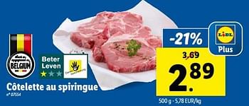 Promotions Côtelette au spiringue - Produit maison - Lidl - Valide de 06/03/2024 à 12/03/2024 chez Lidl