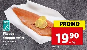 Promotions Filet de saumon entier - Produit maison - Lidl - Valide de 06/03/2024 à 12/03/2024 chez Lidl