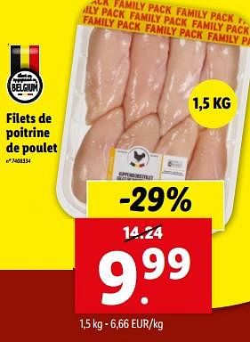 Promotions Filets de poitrine de poulet - Produit maison - Lidl - Valide de 06/03/2024 à 12/03/2024 chez Lidl