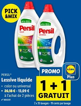 Promotions Lessive liquide - Persil - Valide de 06/03/2024 à 12/03/2024 chez Lidl