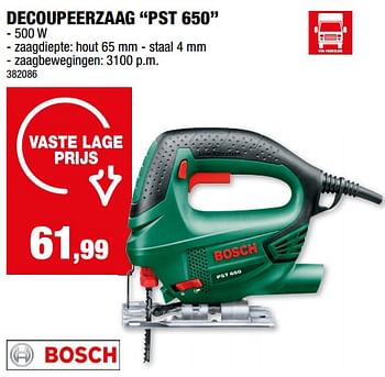 Promoties Bosch decoupeerzaag pst 650 - Bosch - Geldig van 28/02/2024 tot 10/03/2024 bij Hubo
