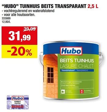 Promoties Hubo tuinhuis beits transparant - Huismerk - Hubo  - Geldig van 28/02/2024 tot 10/03/2024 bij Hubo