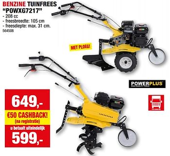 Promotions Powerplus benzine tuinfrees powxg7217 - Powerplus - Valide de 28/02/2024 à 10/03/2024 chez Hubo