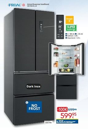 Promoties Friac amerikaanse koelkast sbs7056dix_4d - Friac - Geldig van 01/03/2024 tot 31/03/2024 bij Eldi