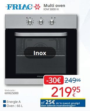 Promoties Friac multi oven iom 5000 ix - Friac - Geldig van 01/03/2024 tot 31/03/2024 bij Eldi