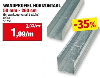 Promoties Wandprofiel horizontaal - Huismerk - Hubo  - Geldig van 28/02/2024 tot 10/03/2024 bij Hubo