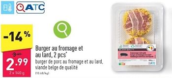 Promoties Burger au fromage et au lard - Huismerk - Aldi - Geldig van 04/03/2024 tot 10/03/2024 bij Aldi