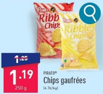 Promoties Chips gaufrées - Pirato - Geldig van 04/03/2024 tot 10/03/2024 bij Aldi