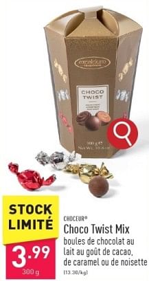 Promoties Choco twist mix - Choceur - Geldig van 08/03/2024 tot 10/03/2024 bij Aldi