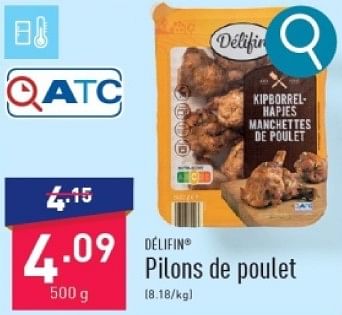 Promotions Pilons de poulet - Delifin - Valide de 04/03/2024 à 10/03/2024 chez Aldi